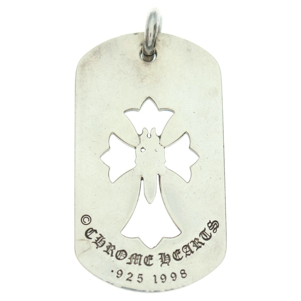 CHROME HEARTS(クロムハーツ) D TAG LRG CO CRS DAGGER カットアウトクロスダガードッグタグ ラージ ペンダントトップ シルバー