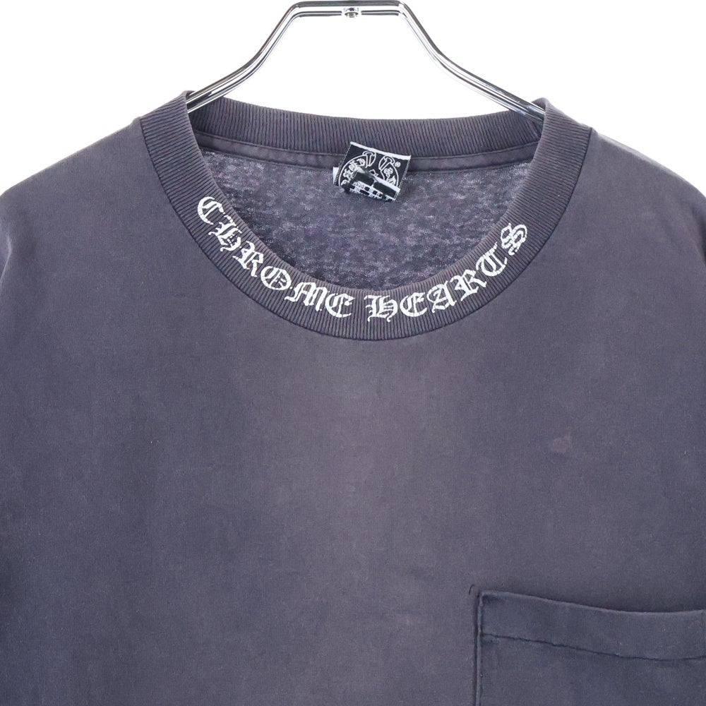 CHROME HEARTS(クロムハーツ) OLD ネックロゴ 袖プリント バックスクロールラベル 長袖Tシャツ 長袖カットソー ブラック