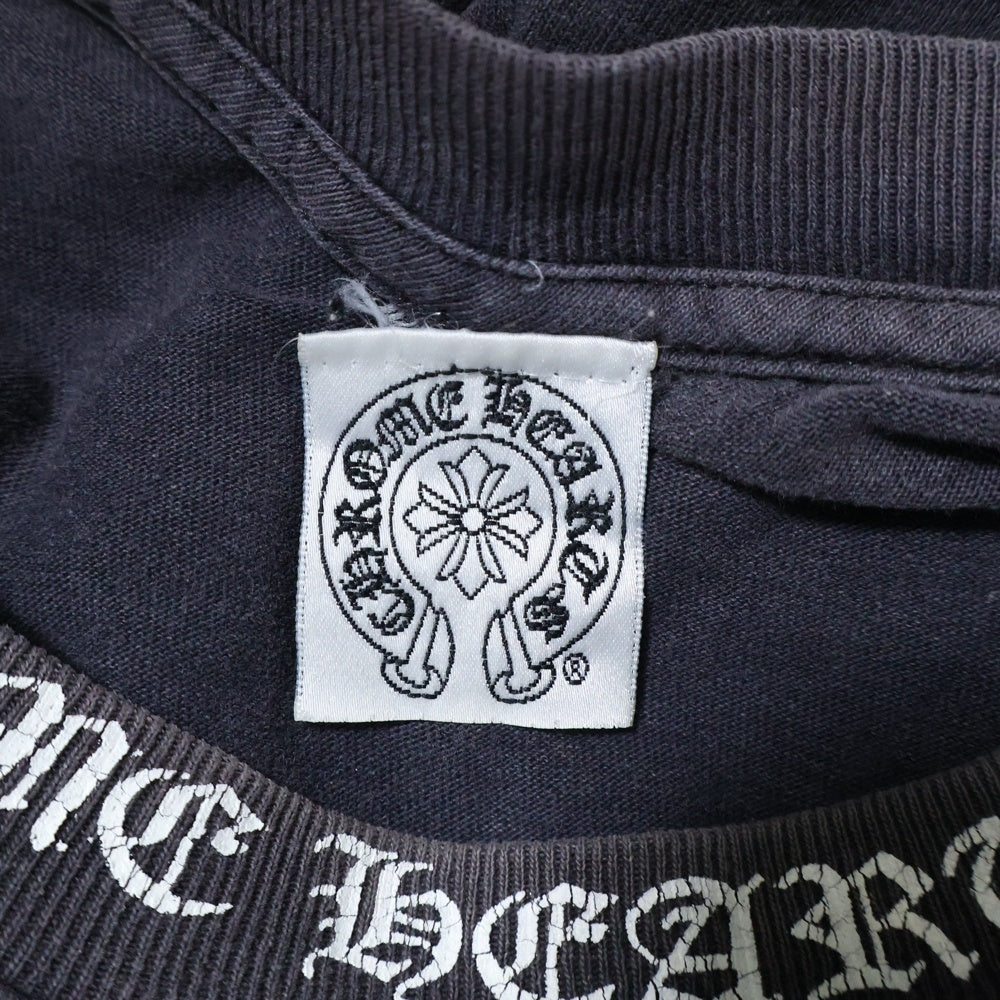CHROME HEARTS(クロムハーツ) OLD ネックロゴ 袖プリント バックスクロールラベル 長袖Tシャツ 長袖カットソー ブラック