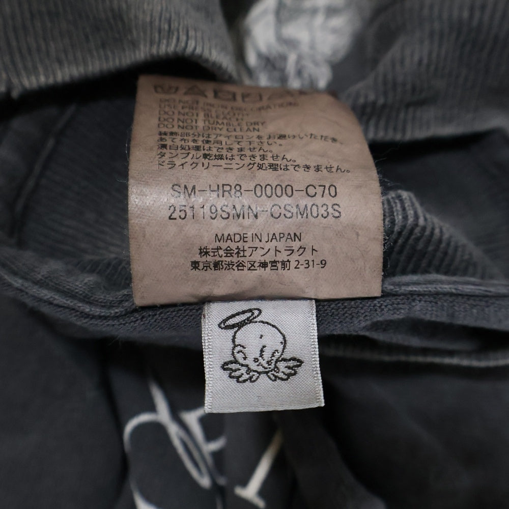 SAINT MICHAEL(セントマイケル) 25SS ×ネイバーフッド フィアレス ヴィンテージ加工 両面プリントTシャツ 半袖クルーネック ブラック SM-HR8-0000-C70