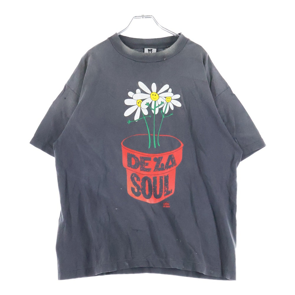 SAINT MICHAEL(セントマイケル) 25AW SM-HR1-0000-C18 DE LA SOULプリントヴィンテージ加工Tシャツ カットソー ブラック
