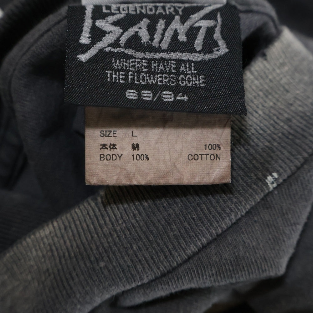 SAINT MICHAEL(セントマイケル) 25AW SM-HR1-0000-C18 DE LA SOULプリントヴィンテージ加工Tシャツ カットソー ブラック