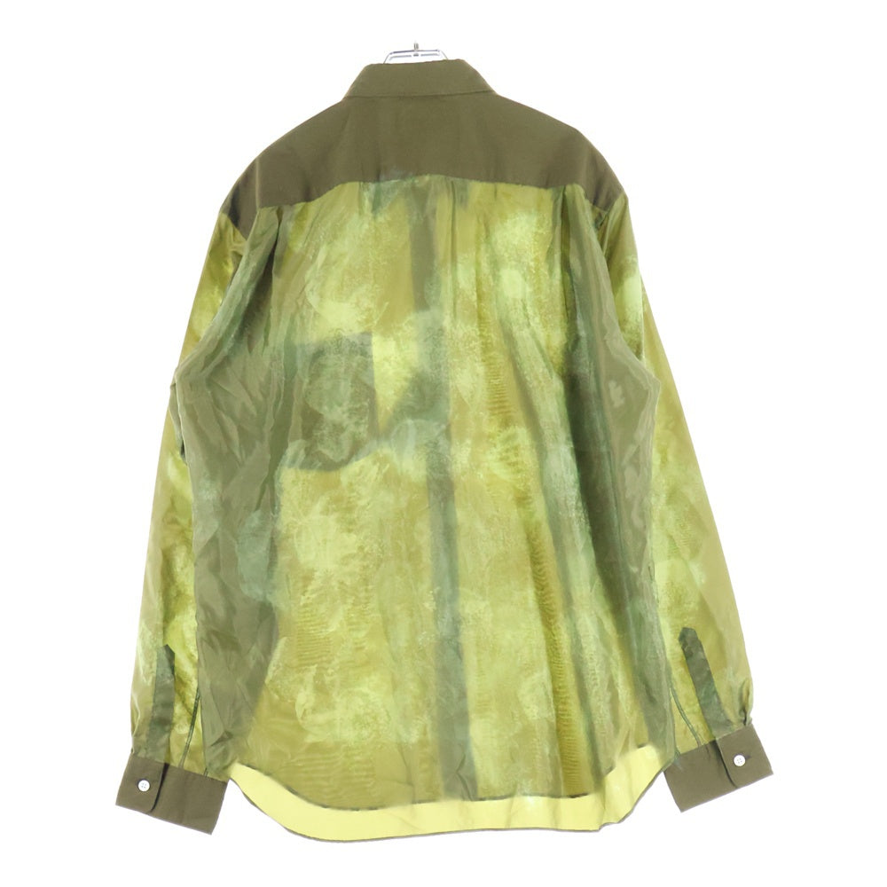 COMME des GARCONS HOMME PLUS(コムデギャルソンオムプリュス) 25AW GREEN ABSTRACT BUTTON-UP SHIRTS L/S 長袖シャツ カーキ PP-B011-051-2-4 AD2025