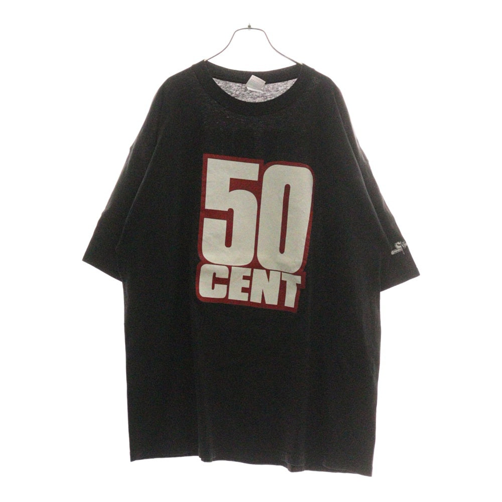 VINTAGE(ヴィンテージ) 00S 50CENT GET RICH OR RIDE TRYIN フィフティセント ラップ 半袖Tシャツ カットソー ブラック