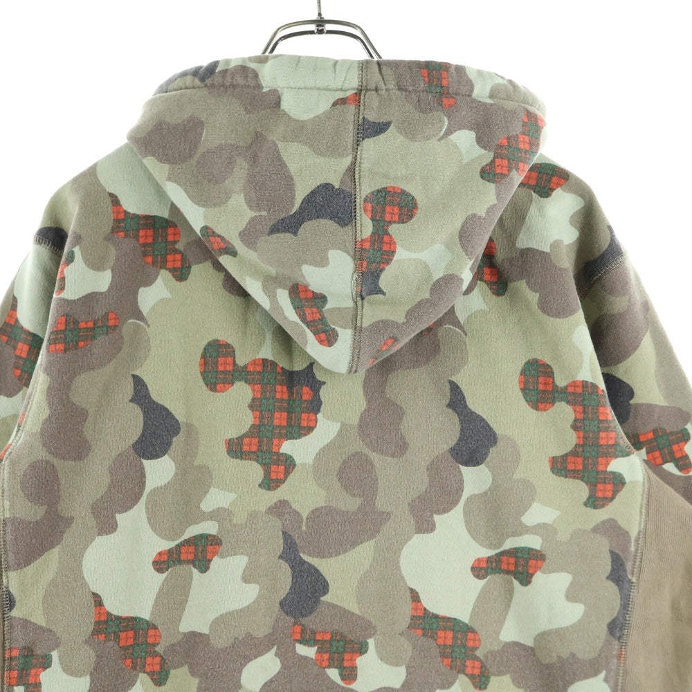 STUSSY(ステューシー) 00s Check Camo Zip Hoodie チェックカモ ジップアップフーディー カーキ