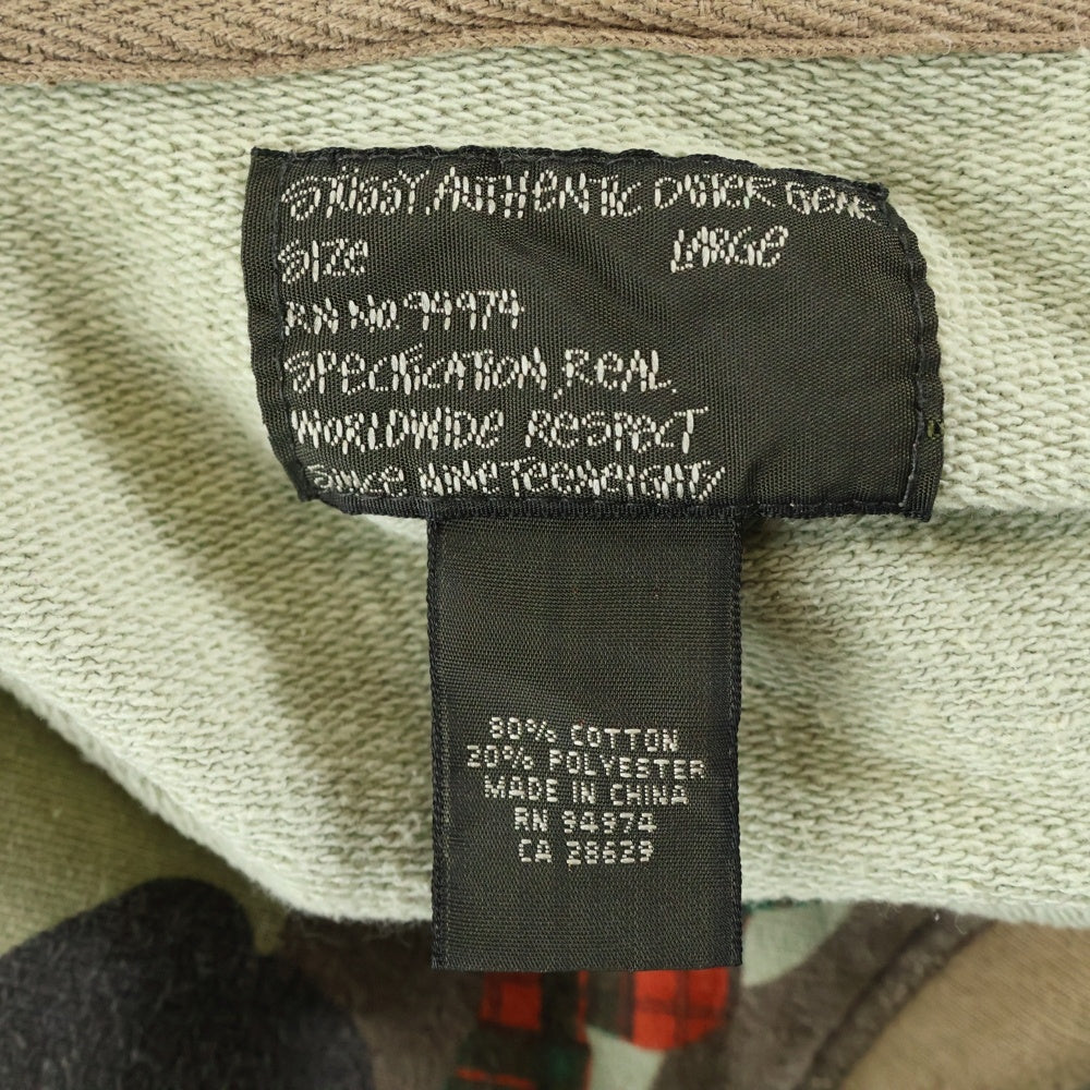 STUSSY(ステューシー) 00s Check Camo Zip Hoodie チェックカモ ジップアップフーディー カーキ