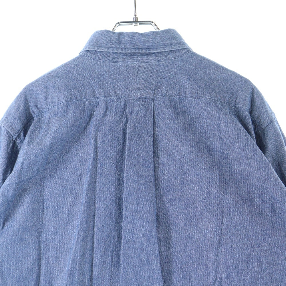 NO BRAND(ノーブランド) Hummingbirds Hill ROBERT KAUFMAN ハミングバーズヒル ロバートカフマン 長袖ボタンシャツ ブルー