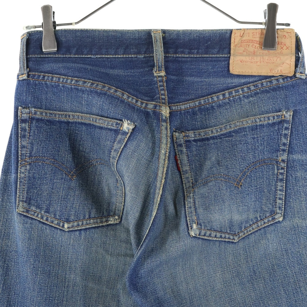 Levi's(リーバイス) 70s 501 BIGE ボタン裏6 赤耳 足長R Vステッチ 不均等V 両面タブ ストレートデニムパンツ ブルー