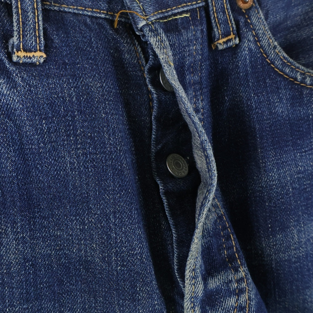 Levi's(リーバイス) 70s 501 BIGE ボタン裏6 赤耳 足長R Vステッチ 不均等V 両面タブ ストレートデニムパンツ ブルー
