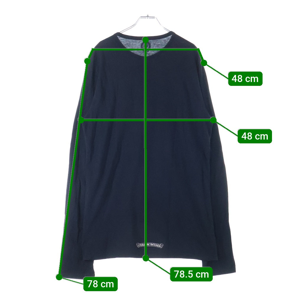 CHROME HEARTS(クロムハーツ) クロスボールボタンヘンリーネック長袖カットソー ブラック