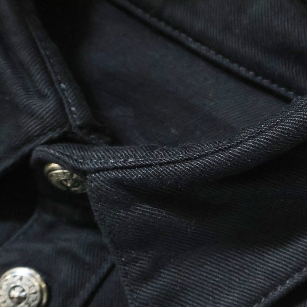 CHROME HEARTS(クロムハーツ) クロスボールボタン ブラックデニム クロスパッチ ウエスタン 長袖 シャツ ブラック