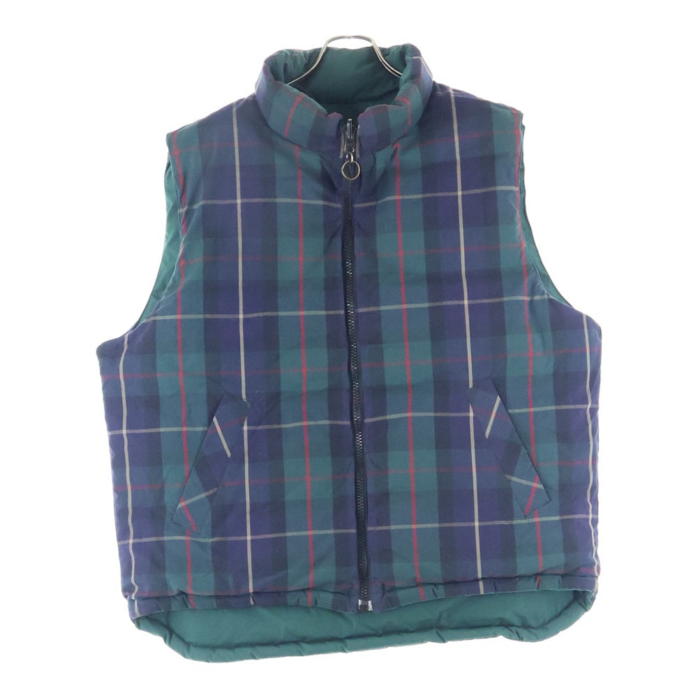 Eddie Bauer(エディバウワー) 90s VINTAGE REVERSIBLE DOWN BEST リバーシブル チェック ダウンベスト グリーン