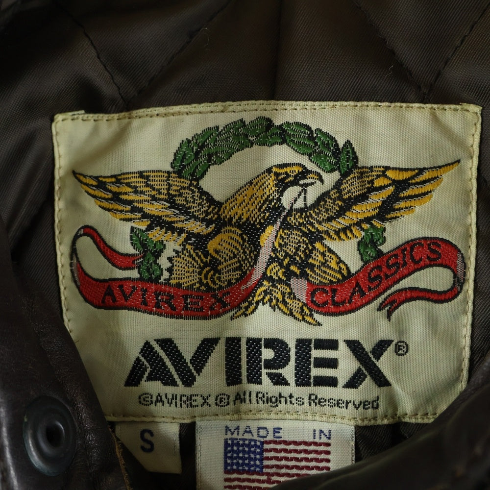 AVIREX(アヴィレックス) ホースハイド シングルレザージャケット ジップアップ ブラウン C21V101 2151008