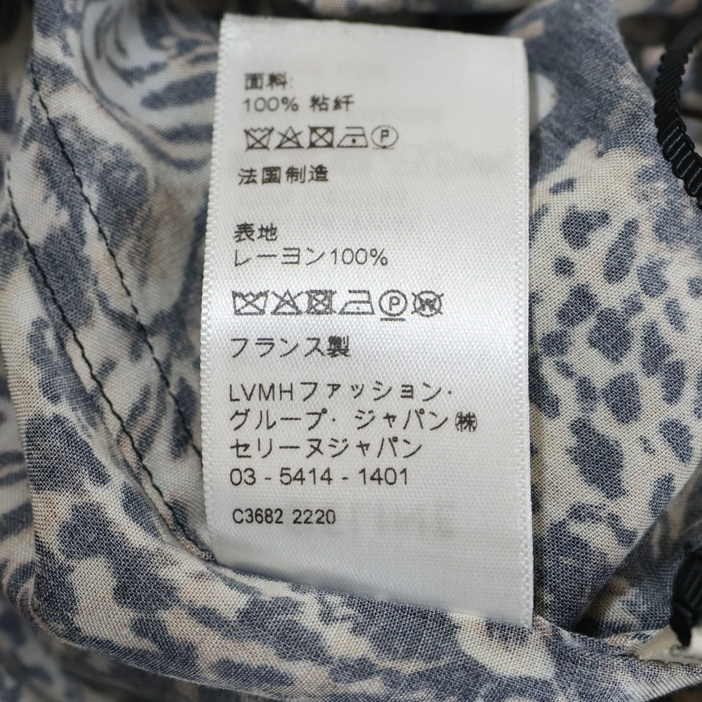 CELINE(セリーヌ) 22SS レオパード オープンカラー 半袖 総柄 シャツ ブラウン 2C517251S