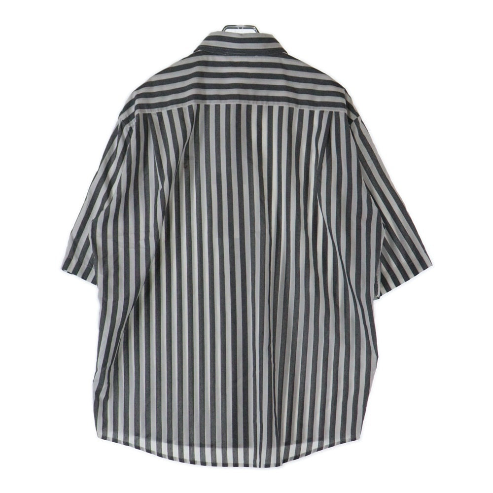 Acne Studios(アクネ ストゥディオズ) 24SS Stripe Button-up Shirts ストライプ 半袖シャツ ボタンアップ グレー