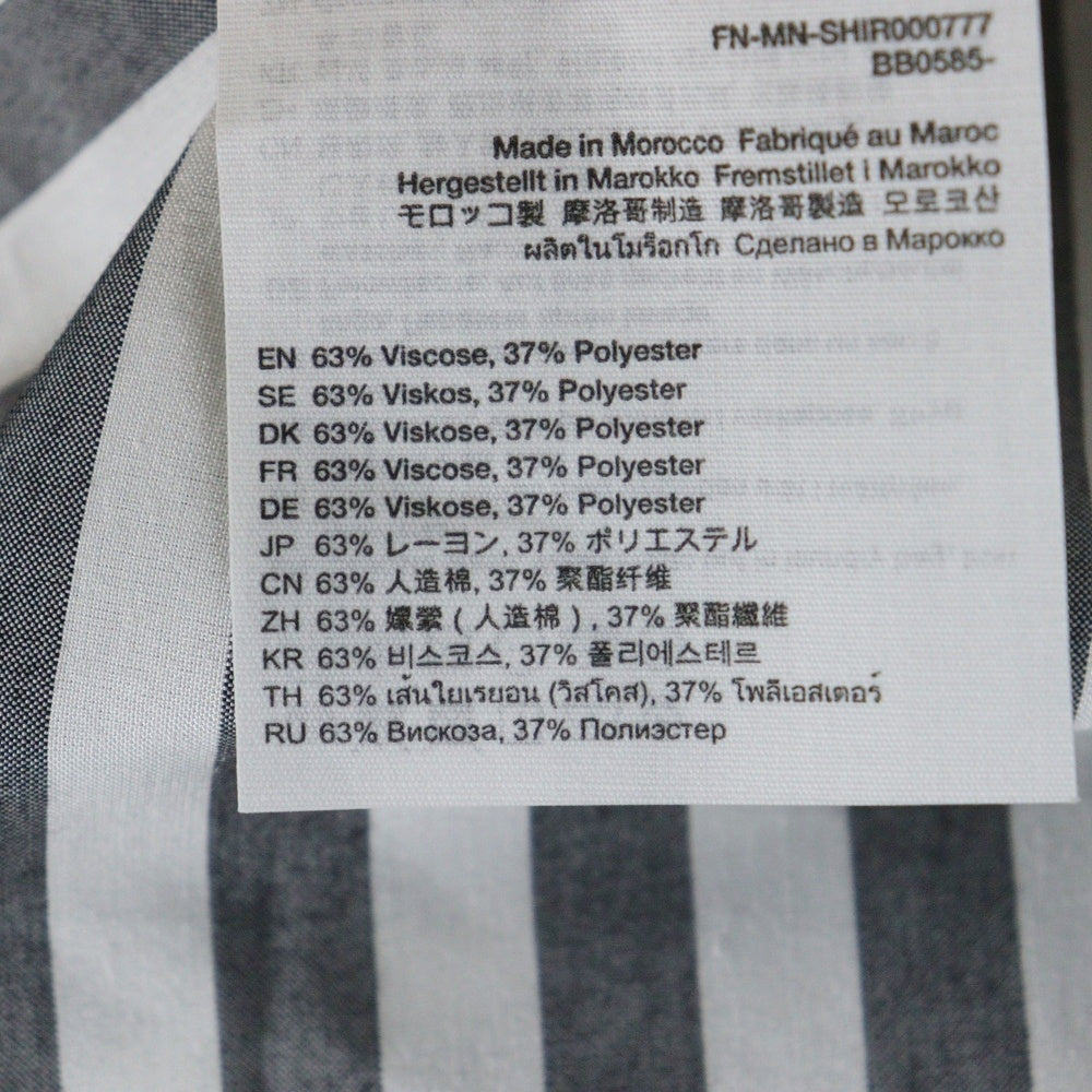 Acne Studios(アクネ ストゥディオズ) 24SS Stripe Button-up Shirts ストライプ 半袖シャツ ボタンアップ グレー