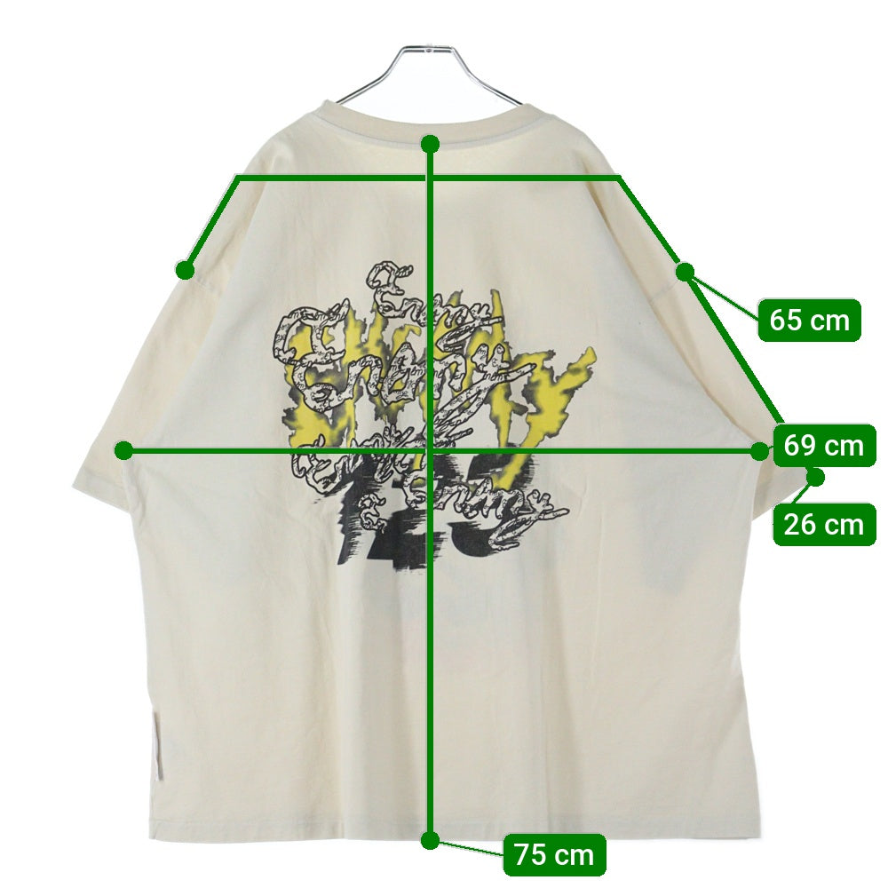 RIVINGTON roi Rebis(リヴィントンロイレビス ) Snake CVA TEE スネークプリント オーバーサイズ クルーネック半袖Tシャツ アイボリー