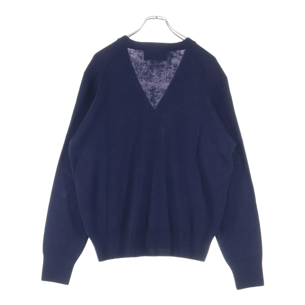 AMI Alexandre Mattiussi(アミアレクサンドルマテュッシ) 25AW KNIT CARDIGAN HKC361.001 ロゴ刺繍 ニットカーディガン ネイビー