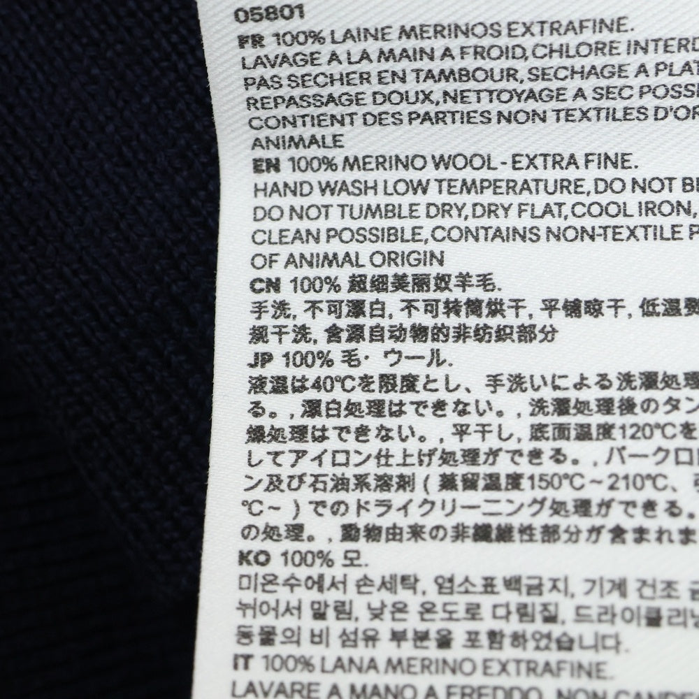 AMI Alexandre Mattiussi(アミアレクサンドルマテュッシ) 25AW KNIT CARDIGAN HKC361.001 ロゴ刺繍 ニットカーディガン ネイビー