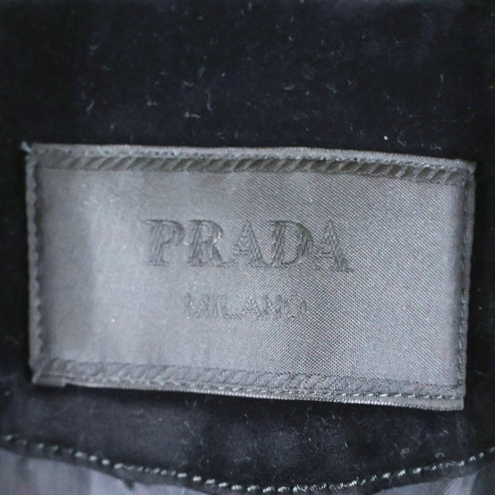 PRADA(プラダ) 24SS Velvet Denim Blouson Jaket トライアングルロゴ ベルベットブルゾンジャケット ブラック GEB276