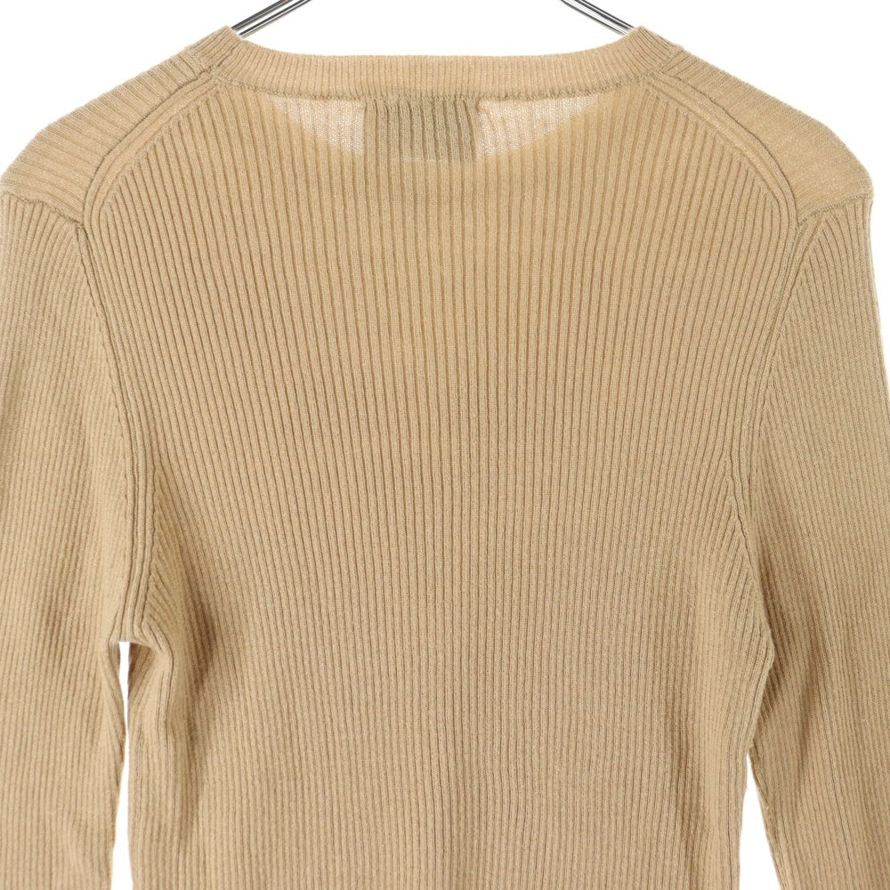 PRADA(プラダ) ロゴ クルーネック 長袖ニット ブラウン レディース