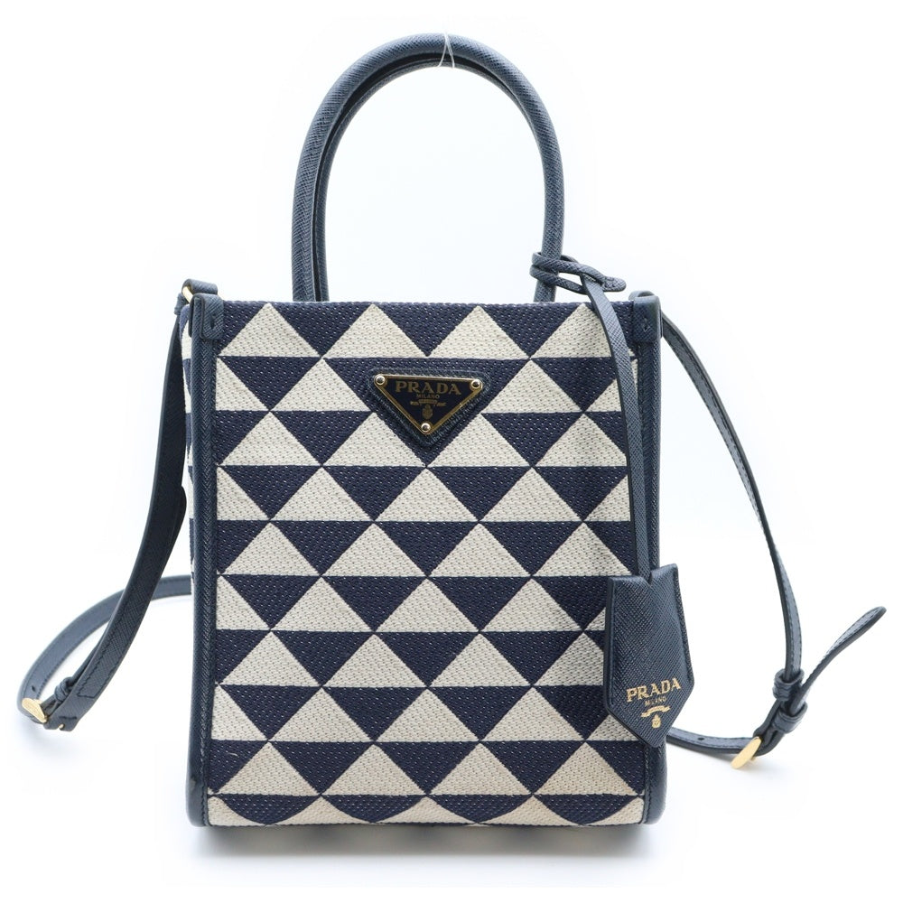 PRADA(プラダ) TRIANGOLO JACQUARD シンボル エンブロイダリー ミニ ハンドバッグ バッグ レディース 1BA355