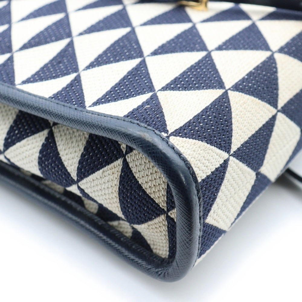 PRADA(プラダ) TRIANGOLO JACQUARD シンボル エンブロイダリー ミニ ハンドバッグ バッグ レディース 1BA355