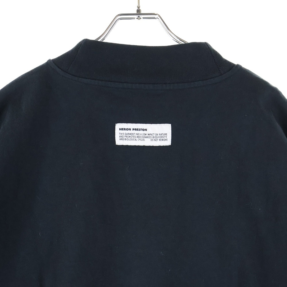 HERON PRESTON(ヘロンプレストン) HP Brush Long-Sleeve Turtleneck T-shirt HMAB017F21JER001 袖プリント タートルネック 長袖カットソー ブラック