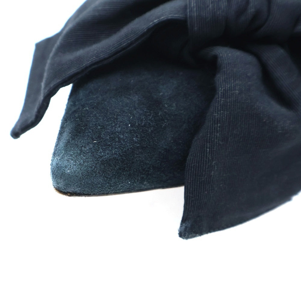 miumiu(ミュウミュウ) リボン パンプス スエードレザー レディース