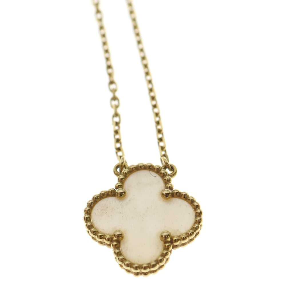 Van Cleef & Arpels(ヴァンクリーフアンドアーペル) ヴィンテージアルハンブラペンダント ホワイトシェル ネックレス YG VCARA45900
