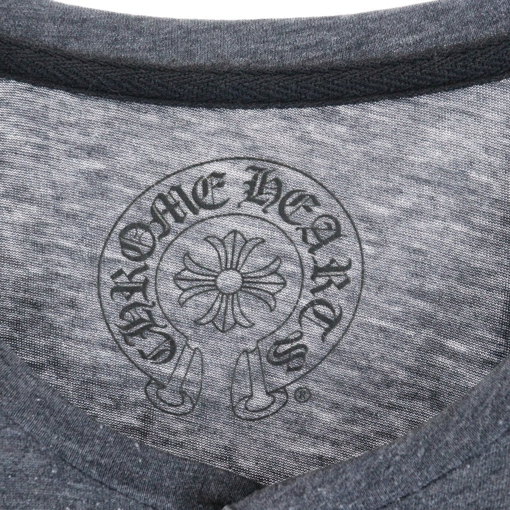 CHROME HEARTS(クロムハーツ) HENRY L/S T-SHIRT BSフレアボタン ヘンリーネック ロングスリーブ 長袖Tシャツ ブラック