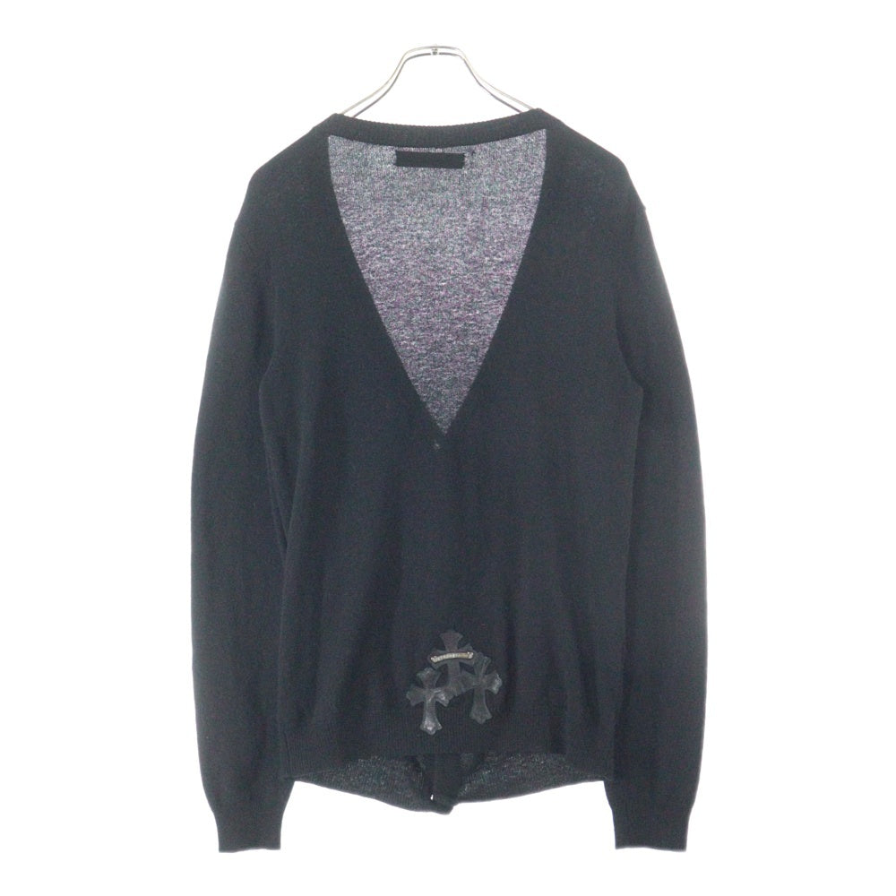 CHROME HEARTS(クロムハーツ) クロスボールボタン セメタリーパッチ カシミアカーディガン シルバー/ブラック