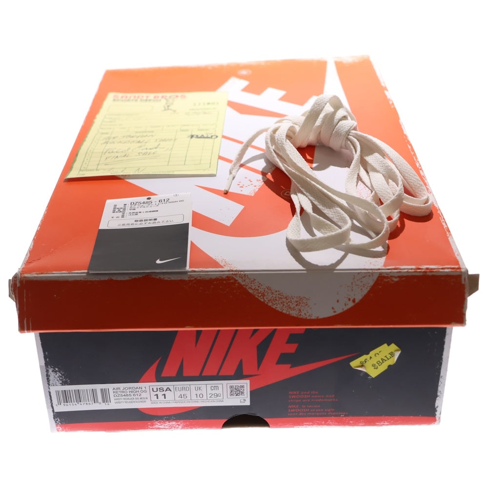 NIKE(ナイキ) AIR JORDAN 1 HIGH OG LOST & FOUND CHICAGO DZ5485-612 エアジョーダン1 ロスト ファウンド シカゴ ハイカットスニーカー ホワイト/レッド US11/29cm