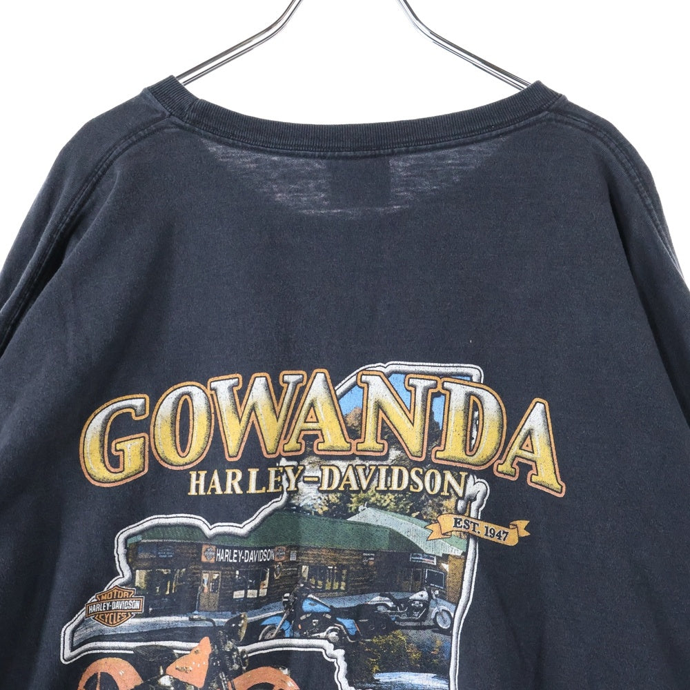 HARLEY DAVIDSON(ハーレーダビッドソン) 00s Bar&Shield Inferno Flames L/S Tee バーアンドシールド インフェルノフレイムス 袖ファイヤー ロングスリーブ 長袖Tシャツ ブラック