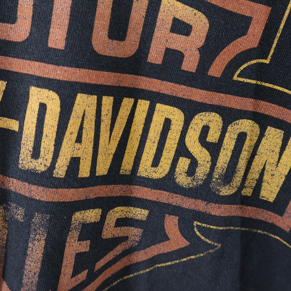 HARLEY DAVIDSON(ハーレーダビッドソン) 00s Bar&Shield Inferno Flames L/S Tee バーアンドシールド インフェルノフレイムス 袖ファイヤー ロングスリーブ 長袖Tシャツ ブラック