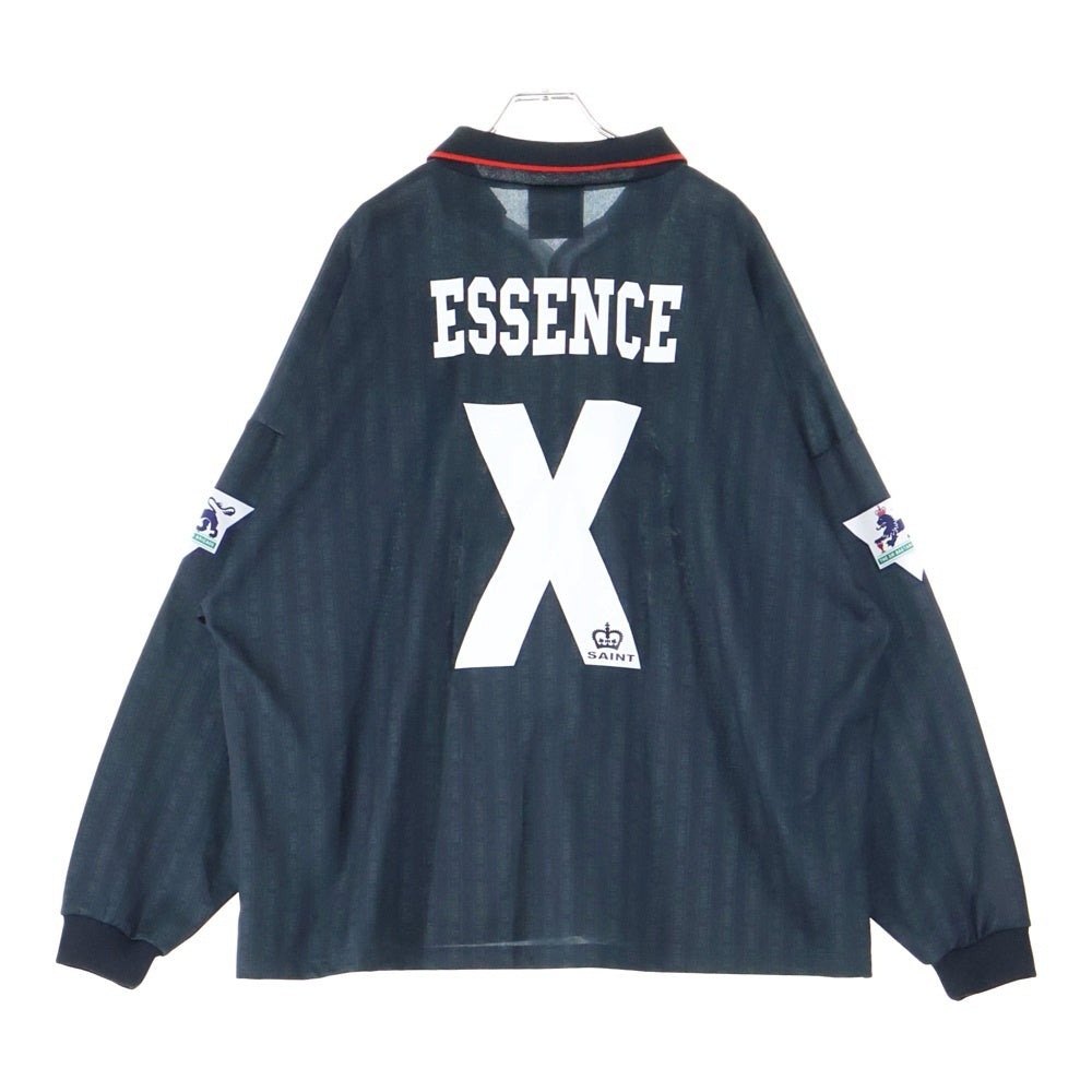 SAINT MICHAEL(セントマイケル) SOCCER SHIRT FAITH A24AP02CU SM-YS1-0000-020 メッシュサッカーシャツ 長袖カットソー ブラック