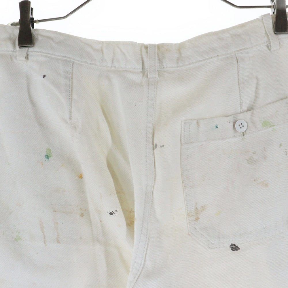 VINTAGE(ヴィンテージ) ペイント ボタンフライセーラーパンツ ホワイト