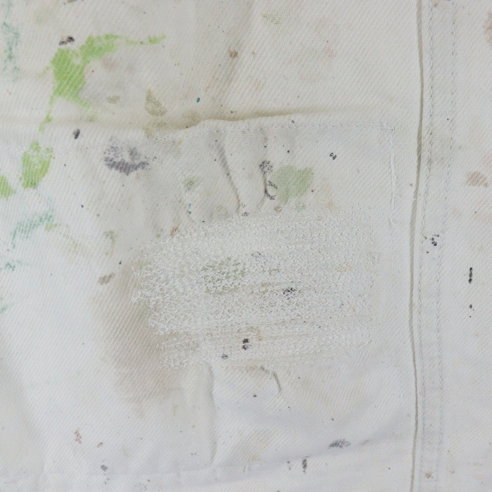 VINTAGE(ヴィンテージ) ペイント ボタンフライセーラーパンツ ホワイト