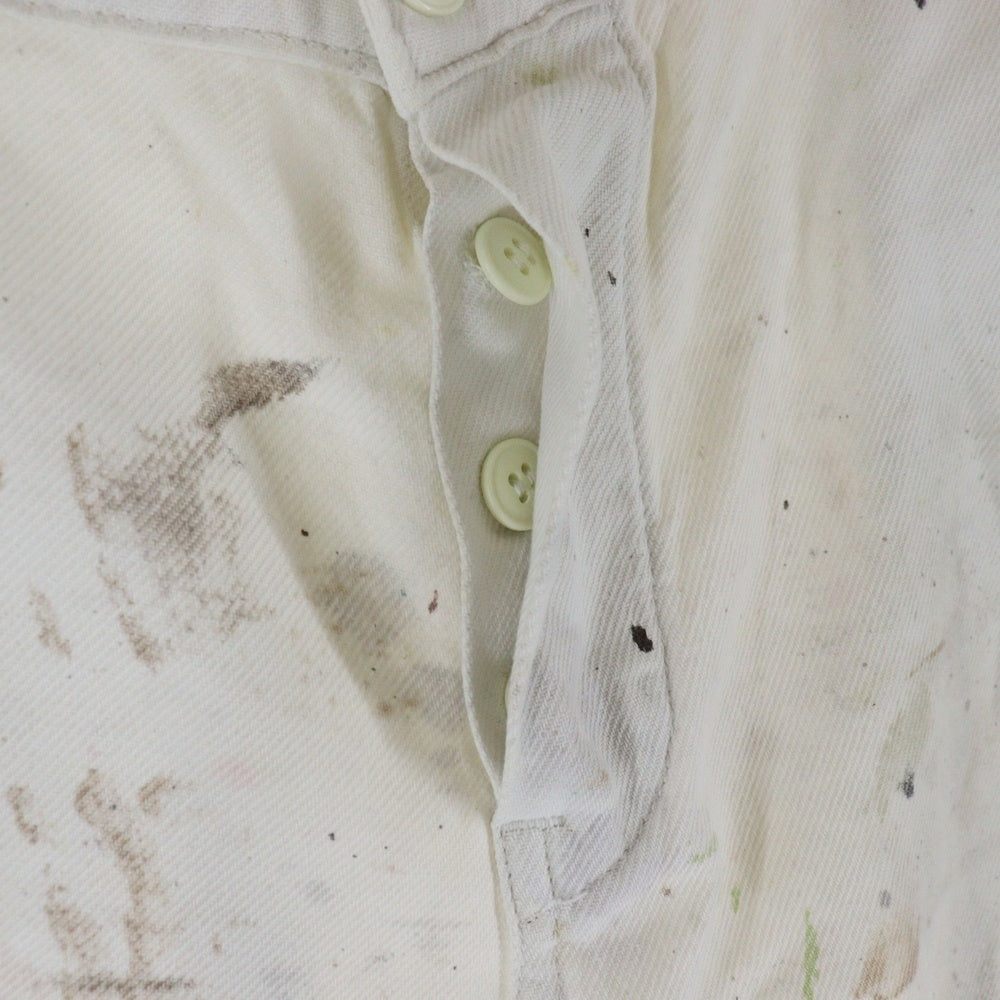 VINTAGE(ヴィンテージ) ペイント ボタンフライセーラーパンツ ホワイト