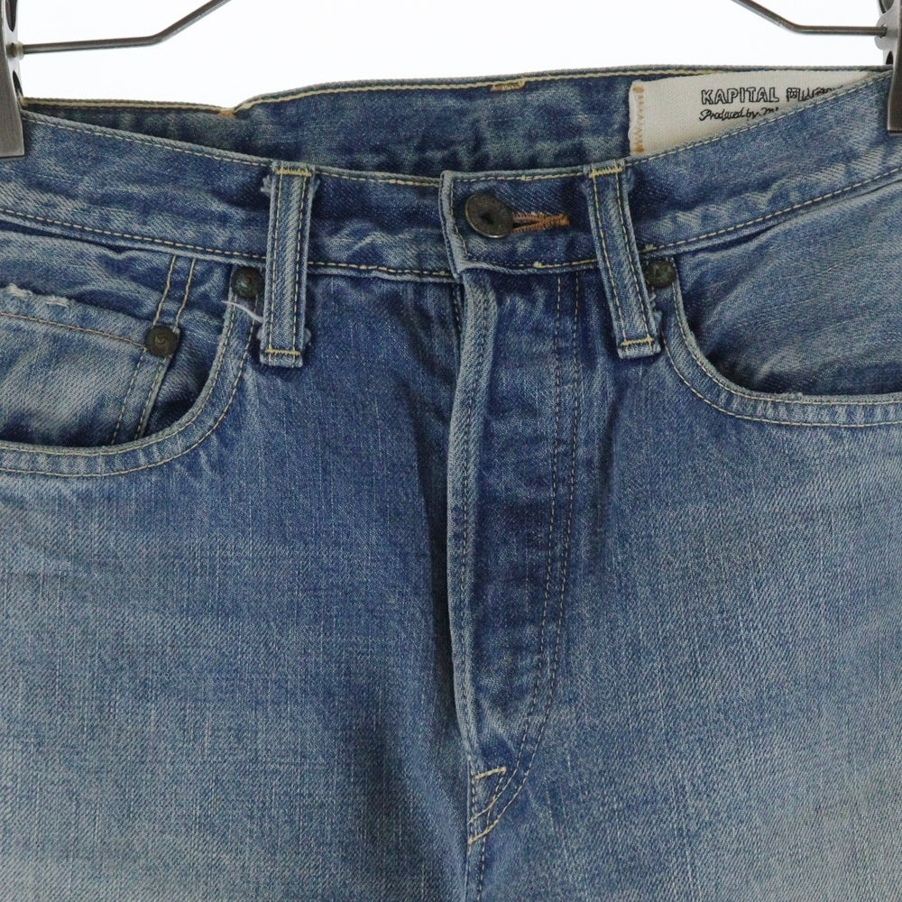 KAPITAL(キャピタル) DAMAGED DENIM PANTS 刺し子 ダメージ加工ジーンズ デニムパンツ デニムパンツ インディゴ EK-780
