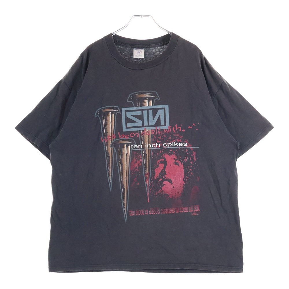 VINTAGE(ヴィンテージ) 90s NINE INCH NAILS TENINCHSPIKES TEE DELTAボディ ナインインチネイルズ 両面プリント 半袖Tシャツ ブラック