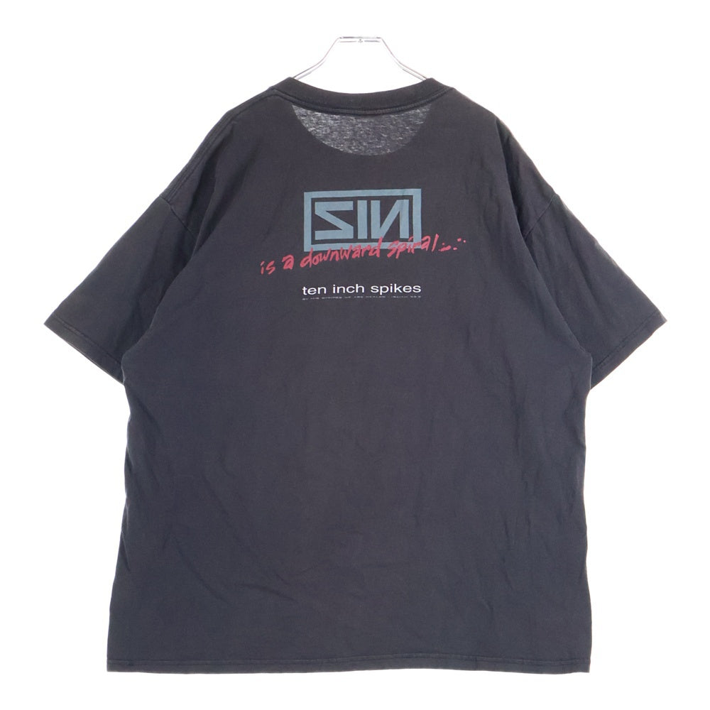VINTAGE(ヴィンテージ) 90s NINE INCH NAILS TENINCHSPIKES TEE DELTAボディ ナインインチネイルズ 両面プリント 半袖Tシャツ ブラック