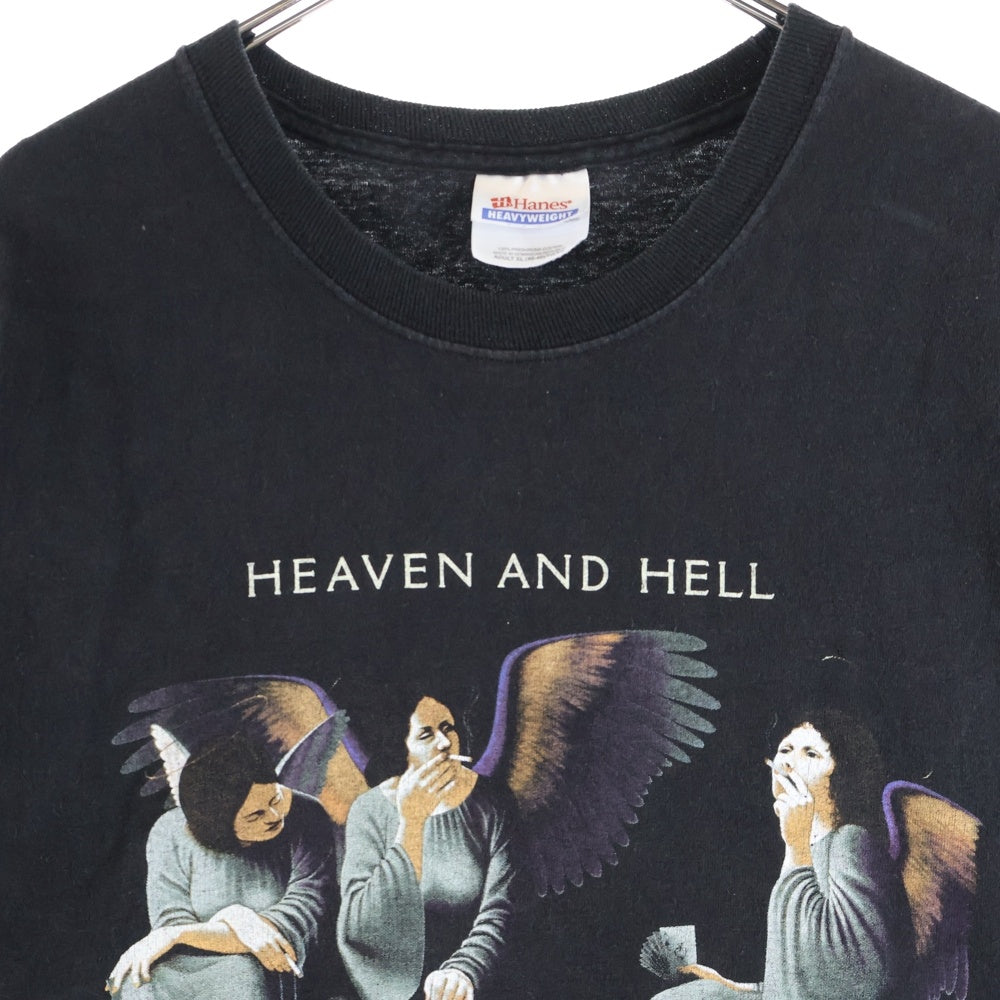 VINTAGE(ヴィンテージ) 00s BLACK SABBATH HEAVEN AND HELL HANESボディ ブラックサバス 両面プリント 半袖Tシャツ ブラック