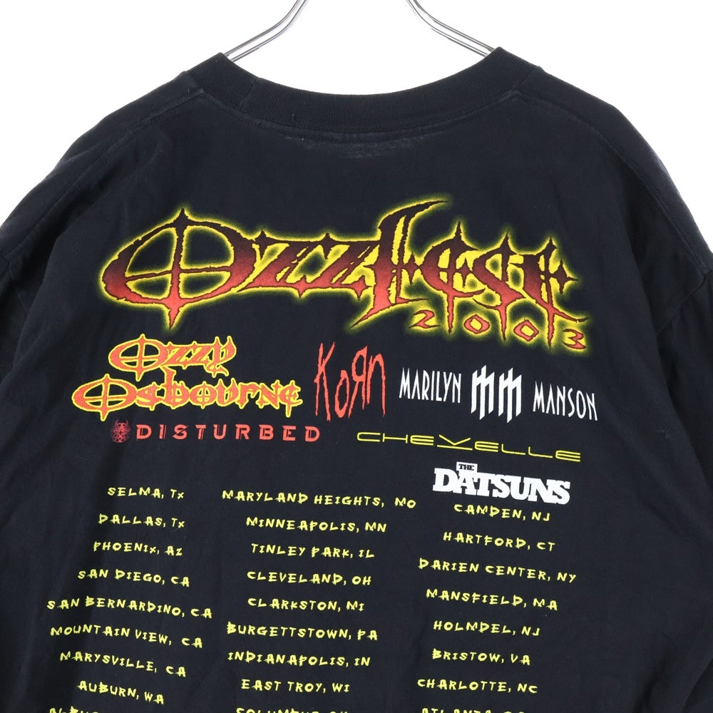 VINTAGE(ヴィンテージ) 00s OZZFEST 2003 TEE オズフェスト ツアーバンド 両面プリント 半袖Tシャツ ブラック