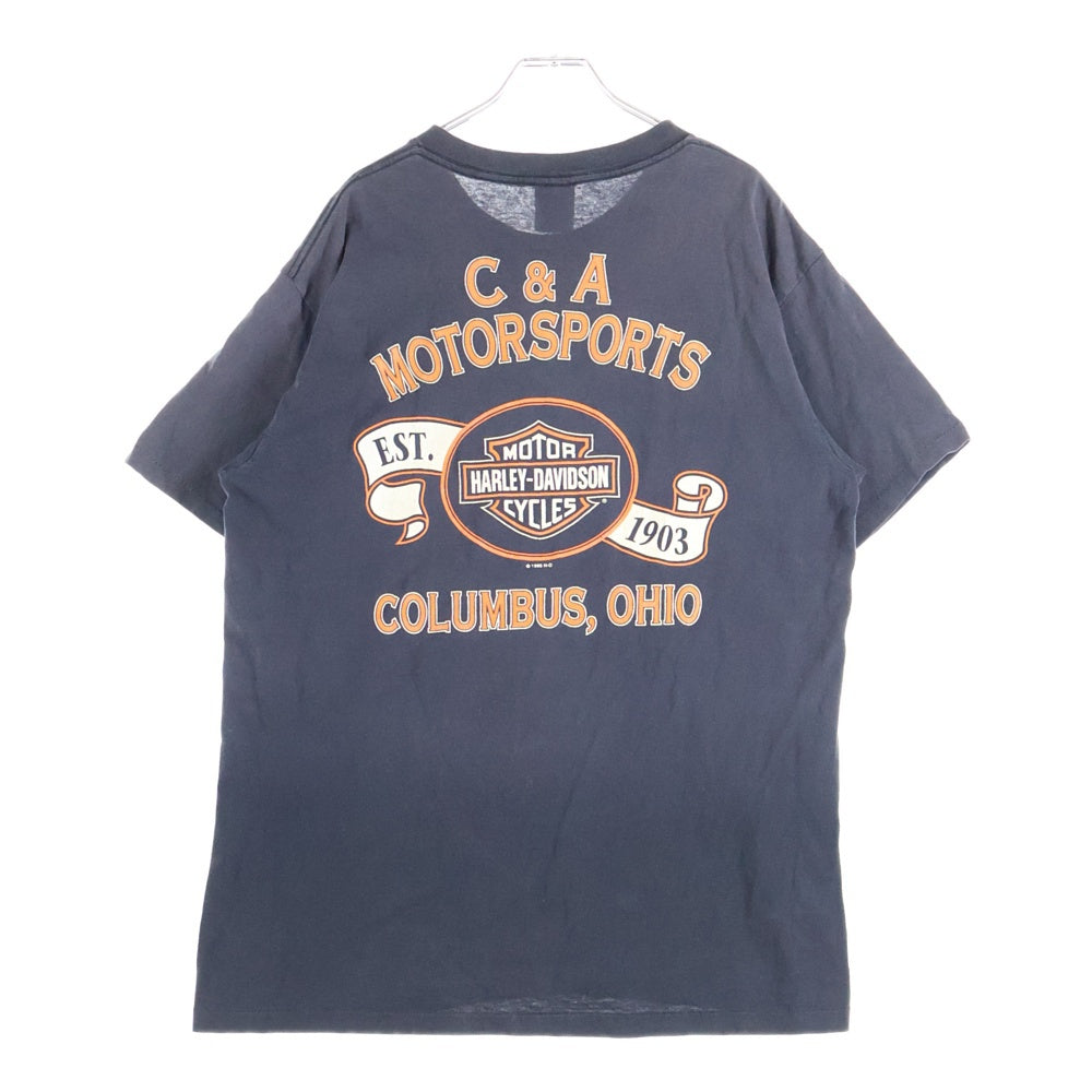 HARLEY DAVIDSON(ハーレーダビッドソン) 90s VINTAGE JUST RIDE IT TWIN ENGINE TEE エンジンプリント 1995 半袖Tシャツ ブラック