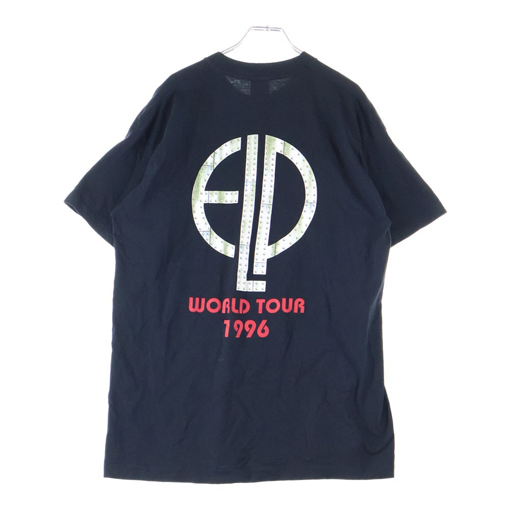 VINTAGE(ヴィンテージ) 90s EMERSON LAKE AND PALMER TARKUS 1996 WORLD TOUR TEE ELP FOTLボディ エマーソン 両面プリント 半袖Tシャツ ブラック