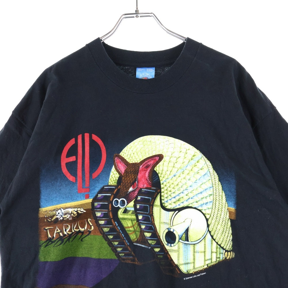 VINTAGE(ヴィンテージ) 90s EMERSON LAKE AND PALMER TARKUS 1996 WORLD TOUR TEE ELP FOTLボディ エマーソン 両面プリント 半袖Tシャツ ブラック