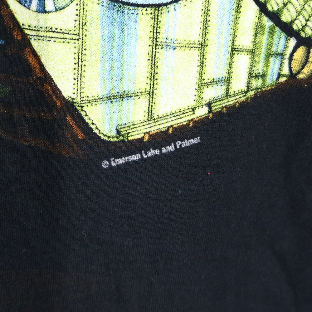 VINTAGE(ヴィンテージ) 90s EMERSON LAKE AND PALMER TARKUS 1996 WORLD TOUR TEE ELP FOTLボディ エマーソン 両面プリント 半袖Tシャツ ブラック