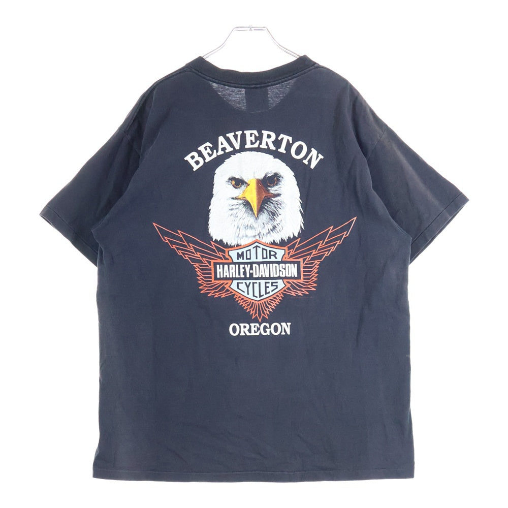 HARLEY DAVIDSON(ハーレーダビッドソン) 90s VINTAGE EAGLE FLAMES TEE イーグルフレイムス ファイヤープリント 1990 半袖Tシャツ ブラック
