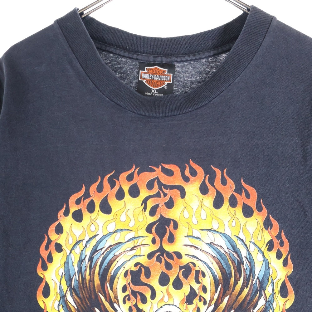HARLEY DAVIDSON(ハーレーダビッドソン) 90s VINTAGE EAGLE FLAMES TEE イーグルフレイムス ファイヤープリント 1990 半袖Tシャツ ブラック